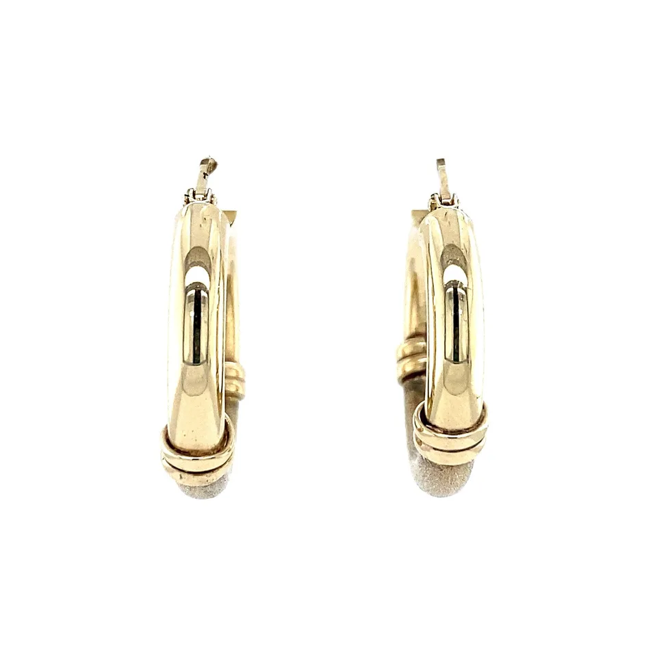 Vintage Fancy 8K Gold Hoop Earrings