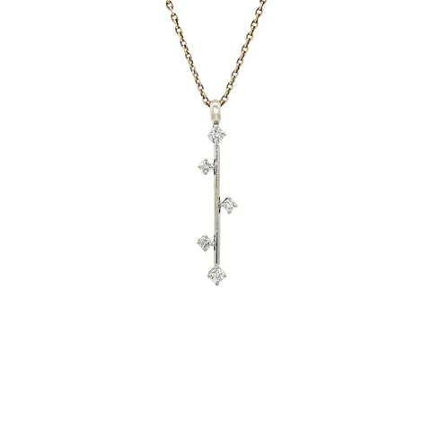 Vintage 14K White Gold Pendant with Diamond