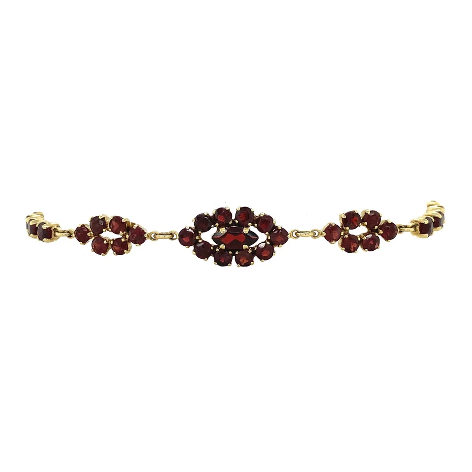 Vintage 14K Gold Bracelet with Garnet