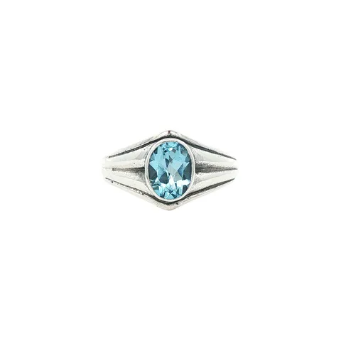 Vintage Sterling Silver Ring with Blue Topaz