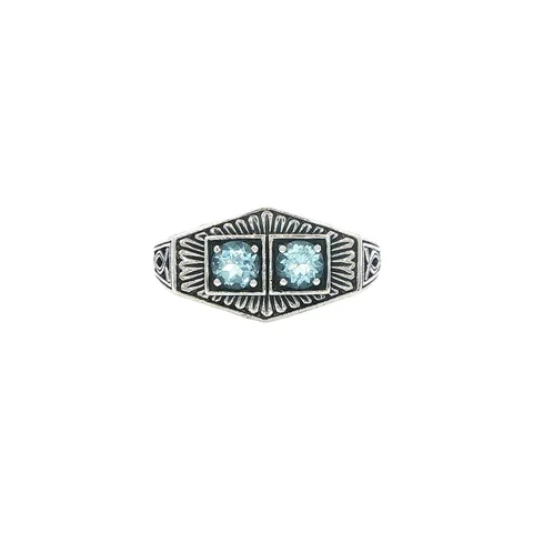 Vintage Sterling Silver Ring with Blue Topaz