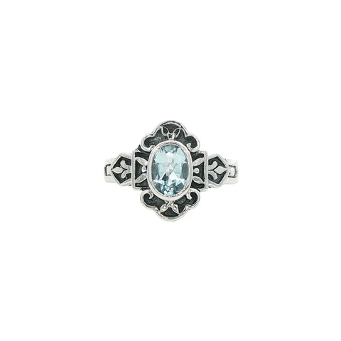 Vintage Sterling Silver Ring with Blue Topaz