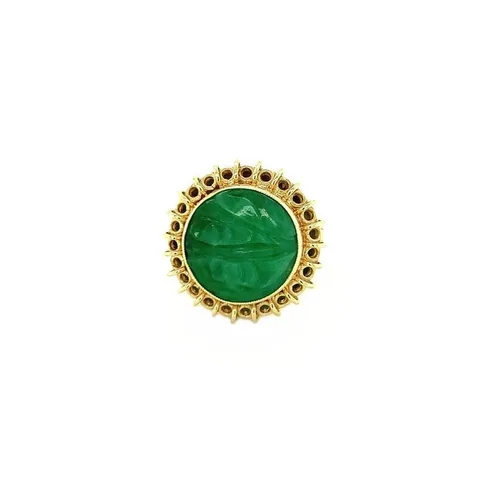Vintage 14K Gold Ring with Aventurine