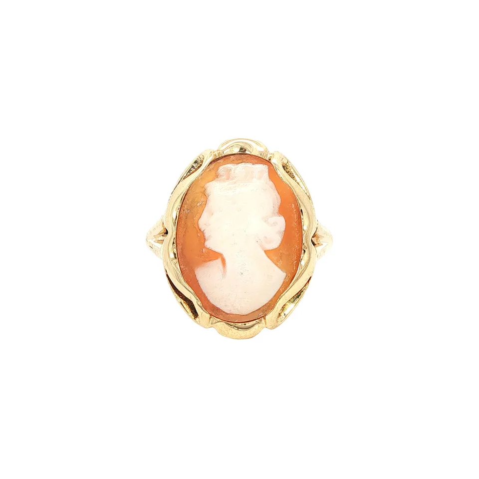 Vintage 14K Gold Ring with Cameo