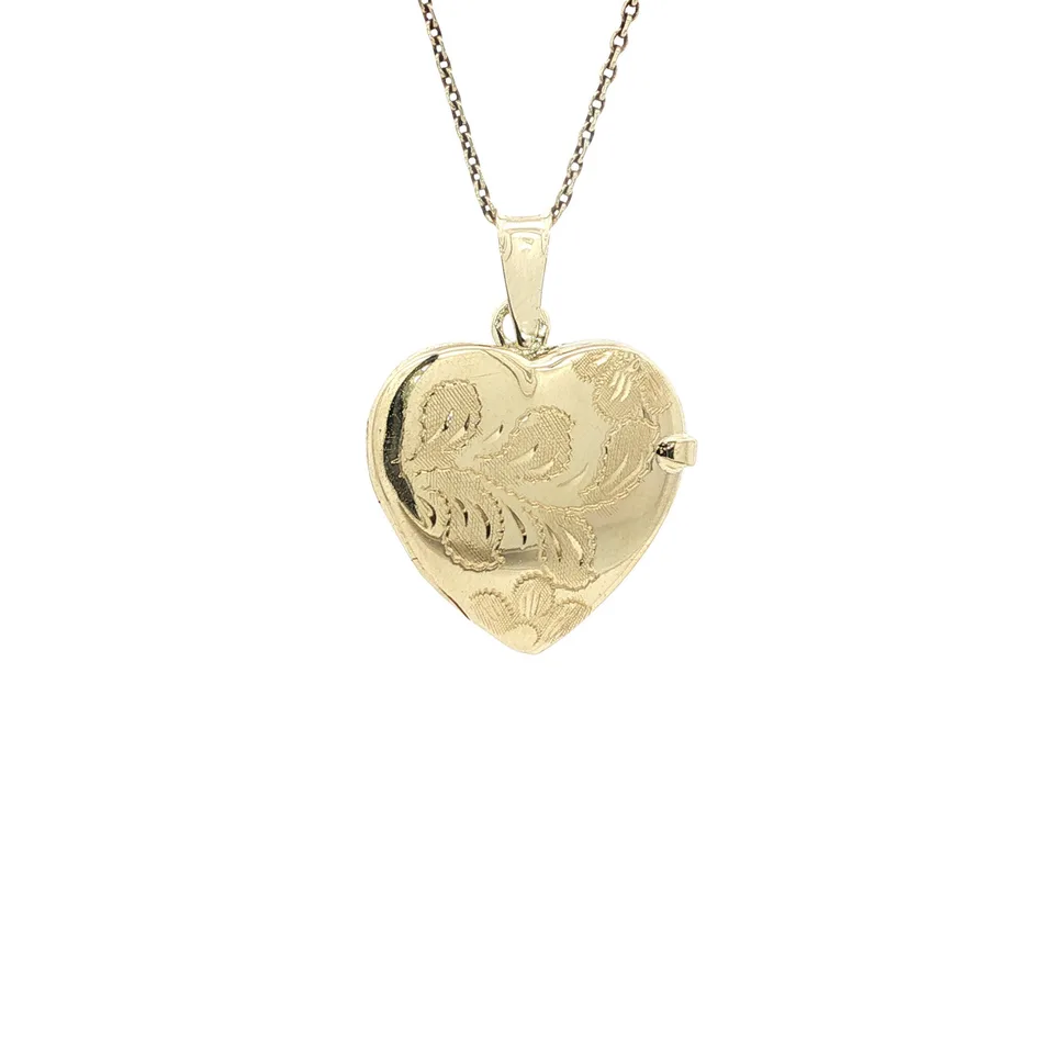 Vintage 14K Gold Heart Locket with Engraving