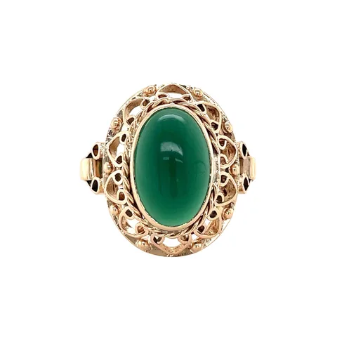 Vintage 14K Gold Ring with Agate
