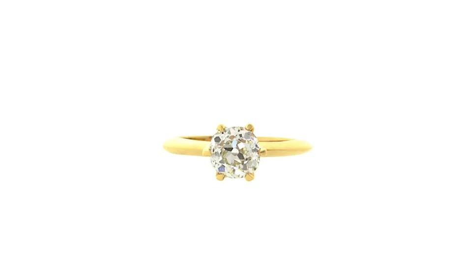 Vintage 18K Gold Solitaire Ring with 1.27 ct Diamond