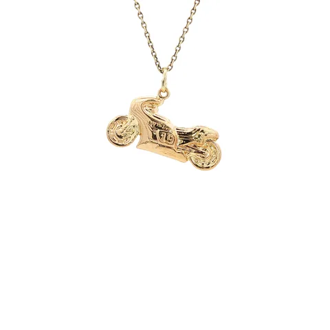 Vintage 14K Gold Motorcycle Pendant