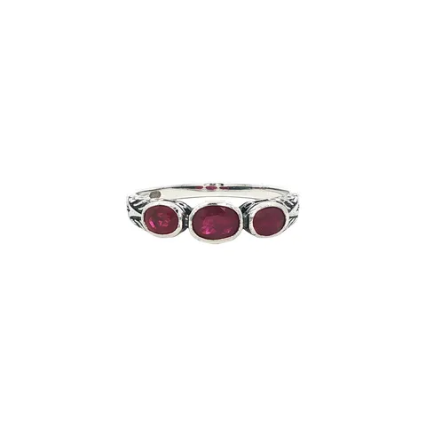 Vintage Sterling Silver Ring with Ruby
