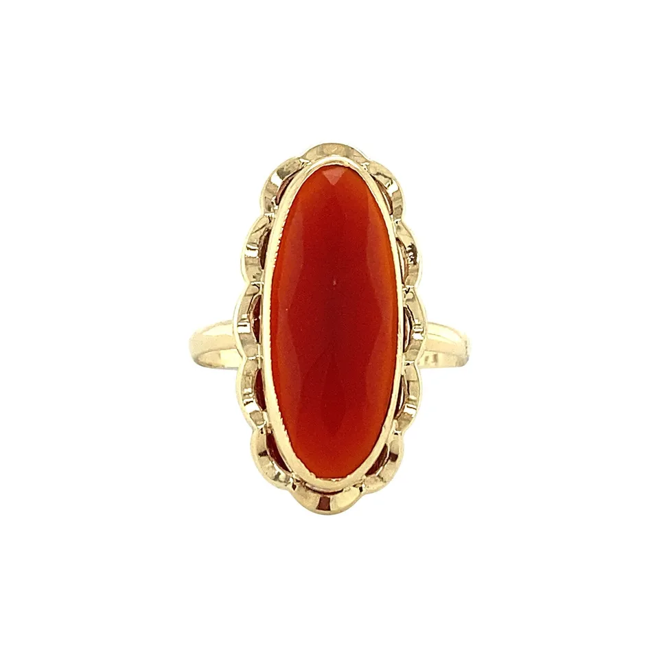 Vintage 14K Gold Ring with Carnelian