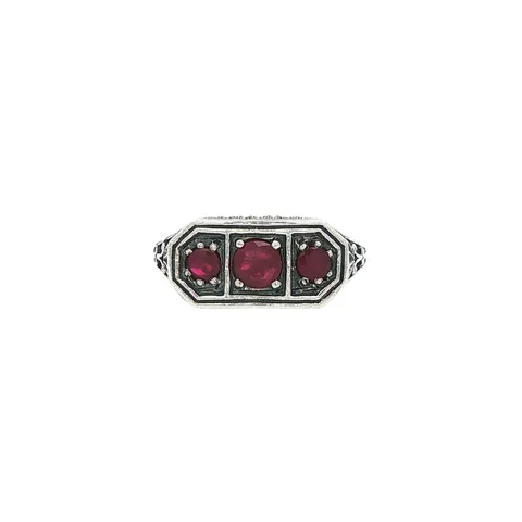 Vintage Sterling Silver Ring with Ruby