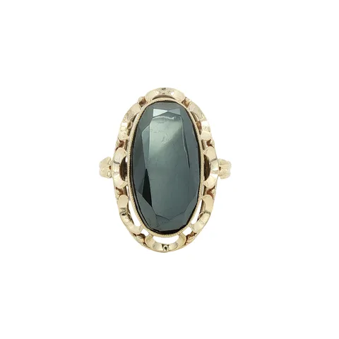 Vintage 14K Gold Ring with Hematite