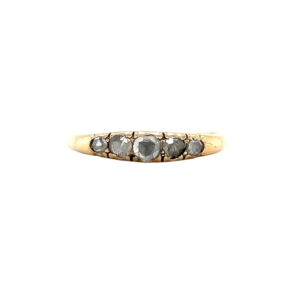 Vintage 14K Gold Ring with Rose Cut Diamond