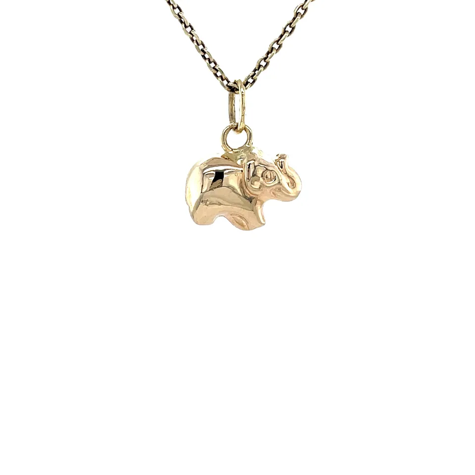 Vintage 14K Gold Elephant Pendant