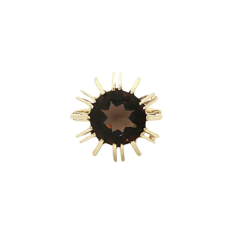 Vintage 14K Gold Ring with Smoky Quartz
