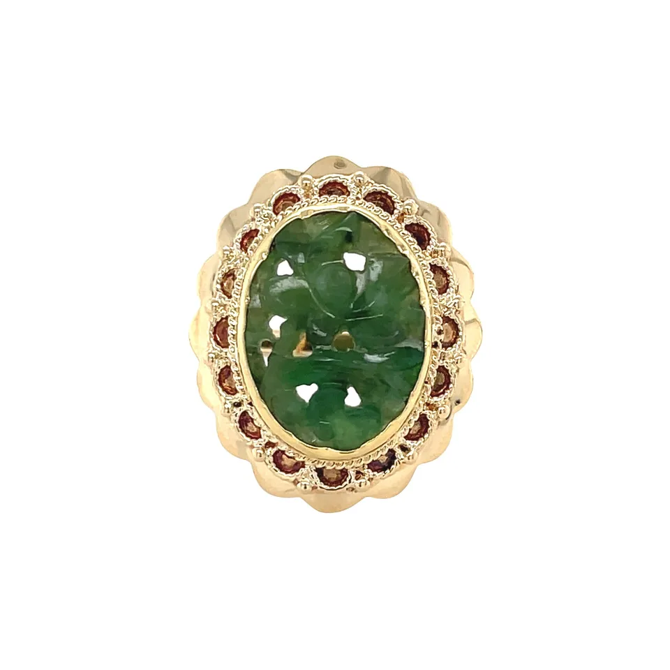 Vintage 14K Gold Ring with Jade