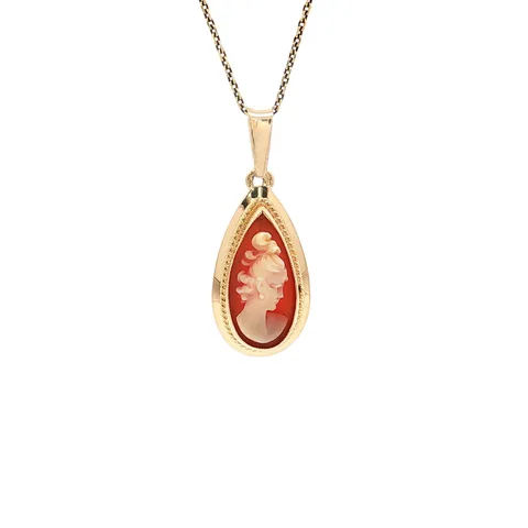 Vintage 14K Gold Pendant with Cameo