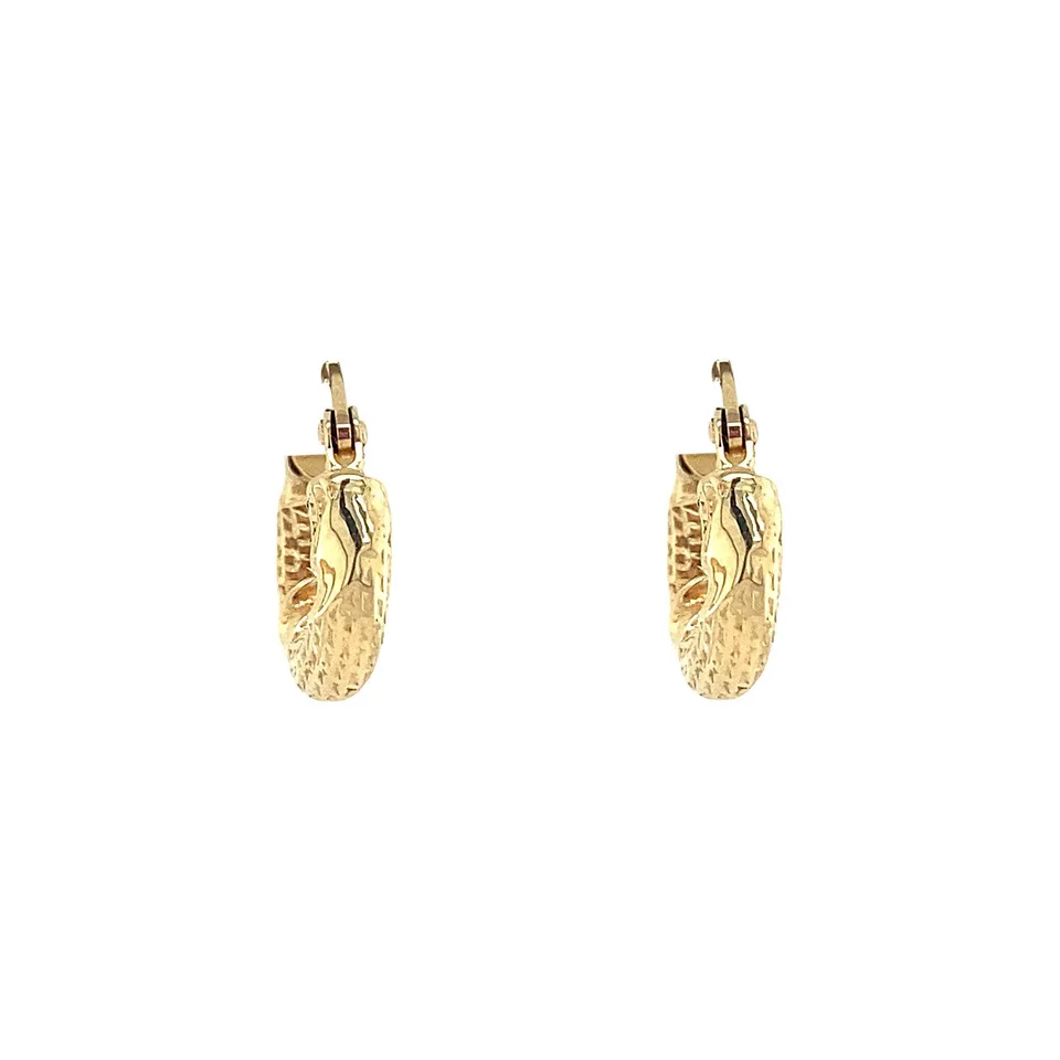 Vintage 14K Gold Hoop Earrings Fancy
