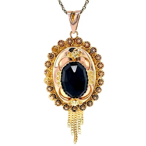 Vintage 14K Gold Pendant with Garnet
