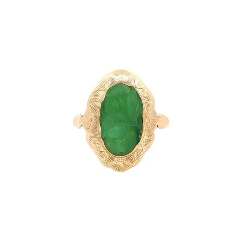 Vintage 14K Gold Ring with Jade