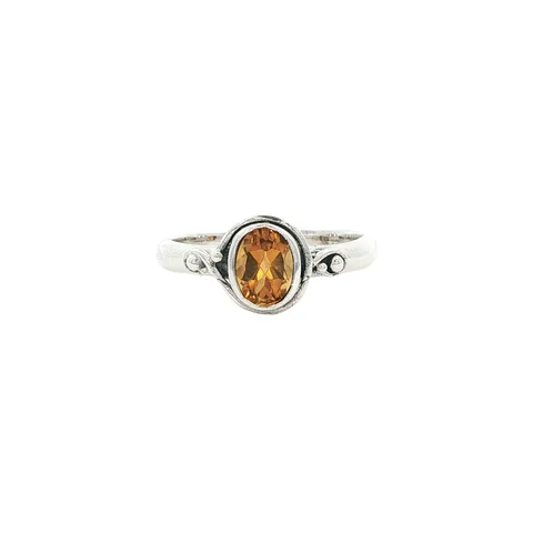 Vintage Sterling Silver Ring with Citrine