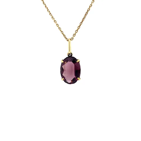 Vintage 14K Gold Pendant with Synthetic Alexandrite