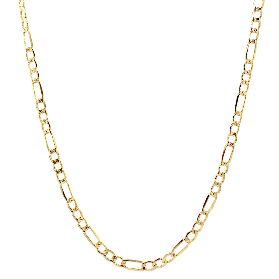 Vintage 14K Gold Necklace Figaro 42+18 cm