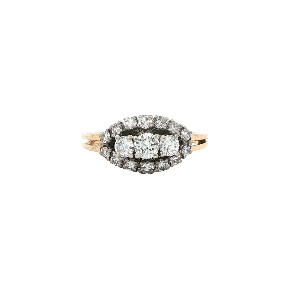 Vintage 14K Rose Gold Ring with Diamond