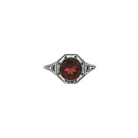 Vintage Sterling Silver Ring with Garnet