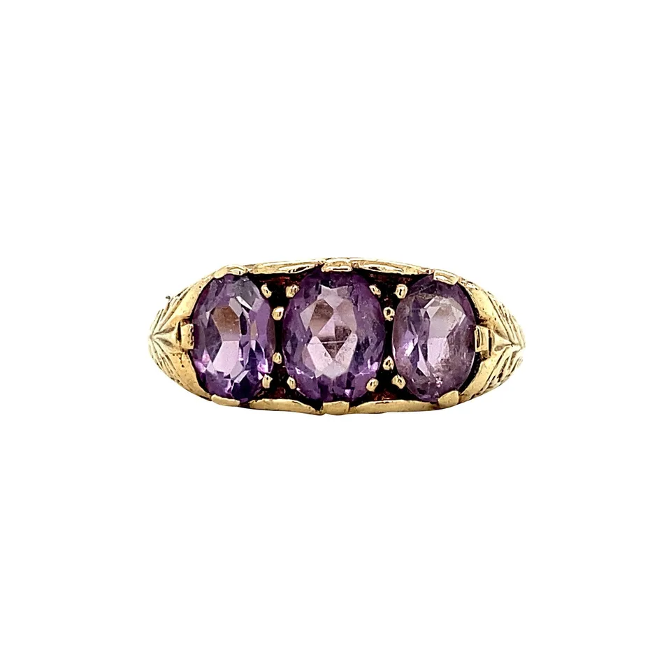 Vintage 9K Gold Ring with Amethyst