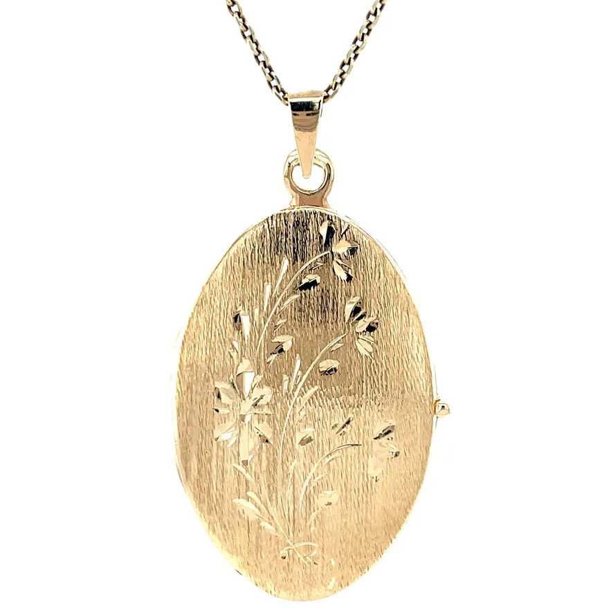 Vintage 18K Gold Locket with Engraving