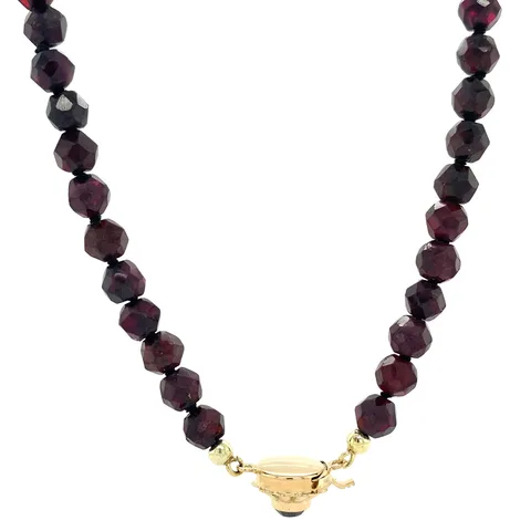 Vintage Garnet Necklace with 14K Gold Clasp
