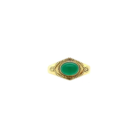 Vintage 14K Gold Ring with Chrysopal