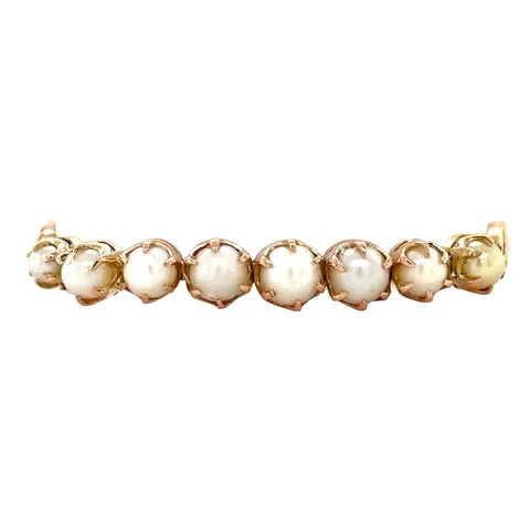 Vintage 14K Rose Gold Bracelet with Pearl