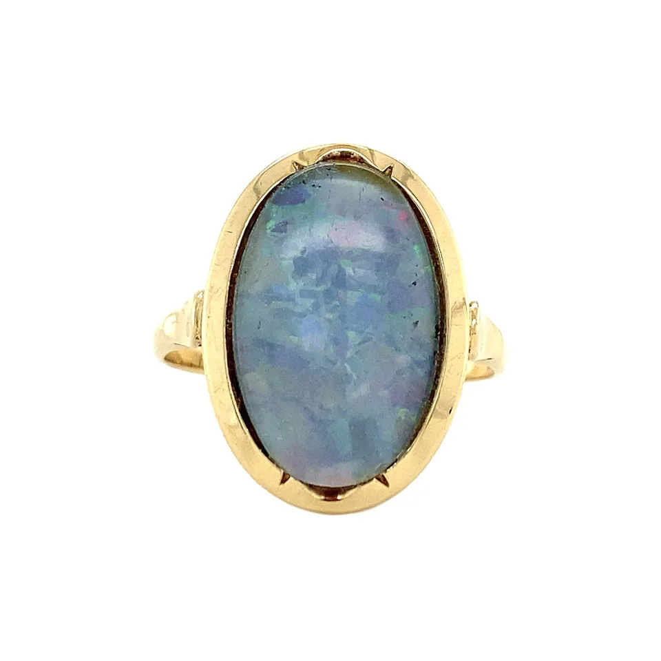 Vintage 14K Gold Ring with Opal Triplet
