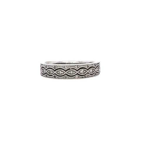 Vintage 14K White Gold Ring with Diamond