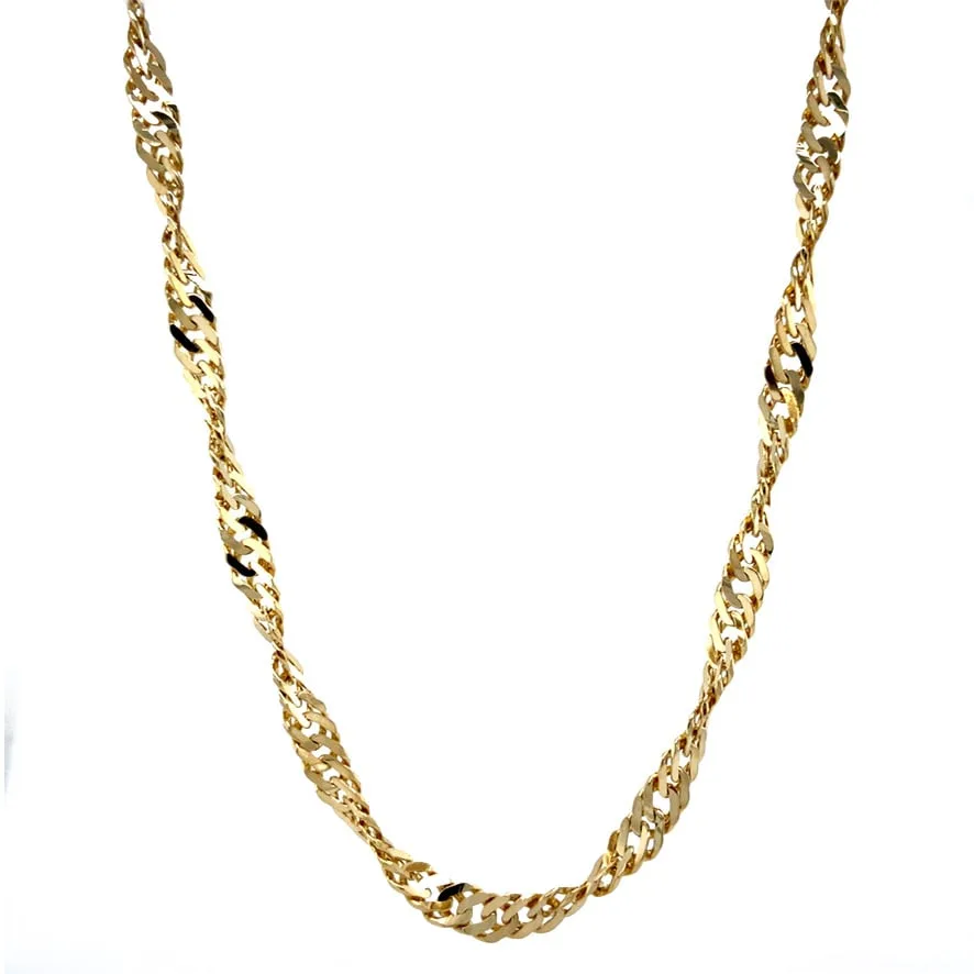 Vintage 14K Gold Singapore Necklace