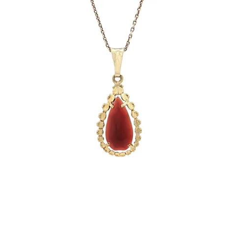 Vintage 14K Gold Pendant with Garnet