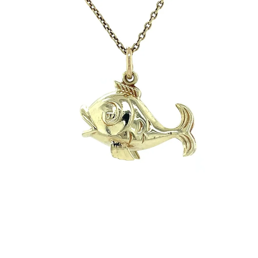 Vintage 14K Gold Fish Pendant
