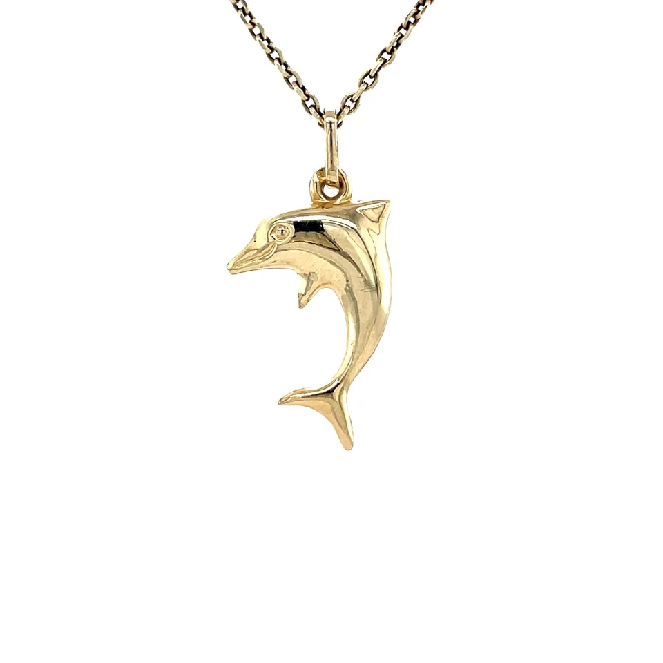 Vintage 14K Gold Dolphin Pendant