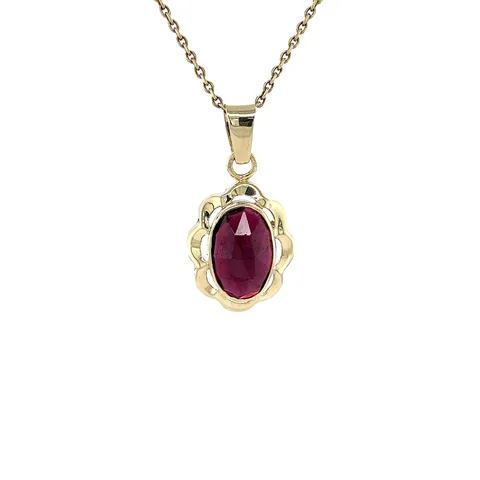 Vintage 14K Gold Pendant with Garnet