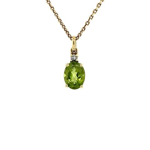 Vintage Grace 14K Gold Pendant, Lime