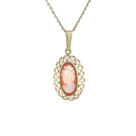 Vintage 14K Gold Pendant with Cameo