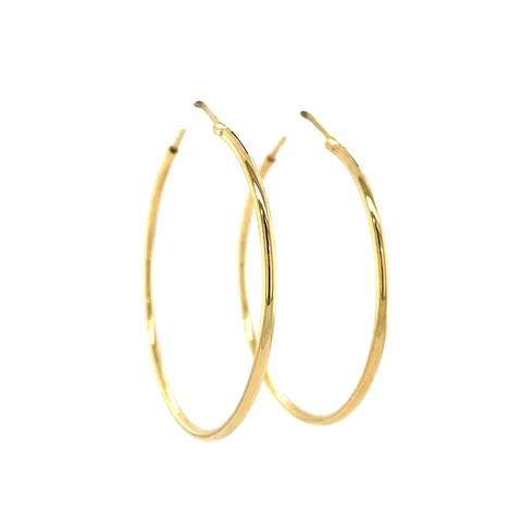 Vintage 18K Gold Smooth Hoop Earrings