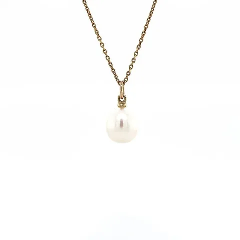 Vintage Pearl Pendant with 14K Gold Eye