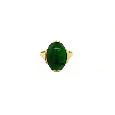 Vintage 14K Gold Ring with Nephrite