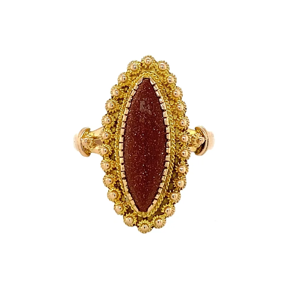 Vintage 14K Gold Ring with Goldstone