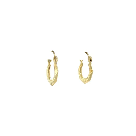 Vintage 14K Gold Fancy Hoop Earrings