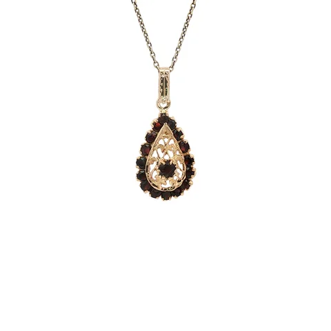 Vintage 18K Gold Pendant with Garnet