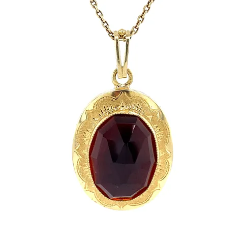 Vintage 14K Gold Pendant with Garnet